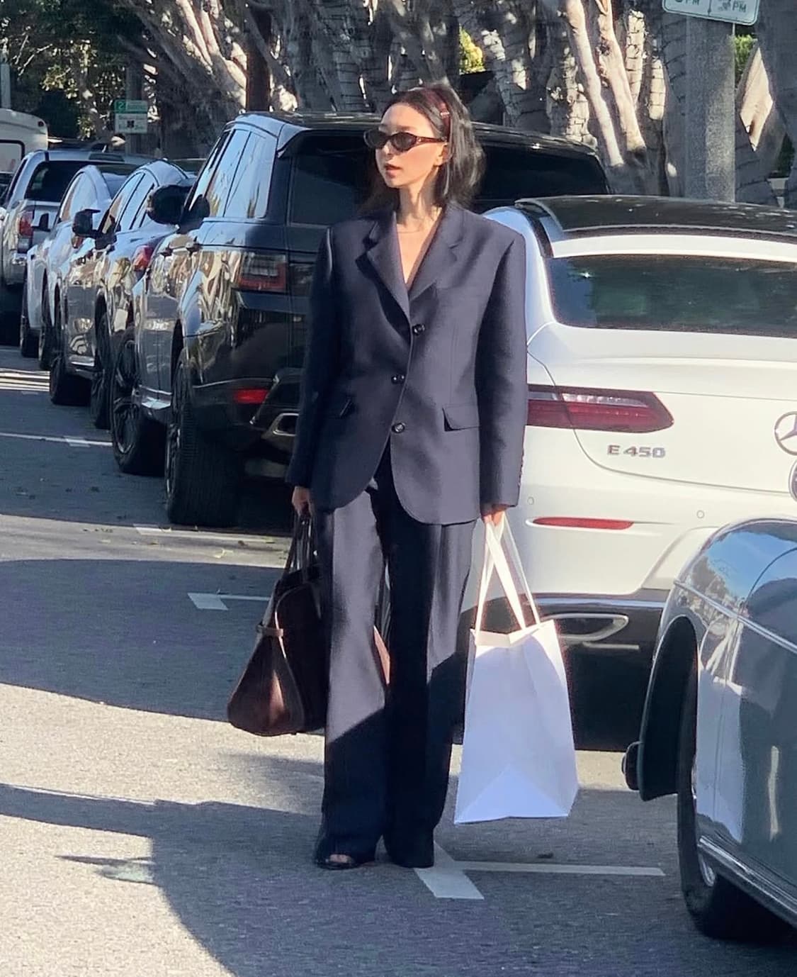 파르벵 울 실크팬츠 네이비s 상품이미지1