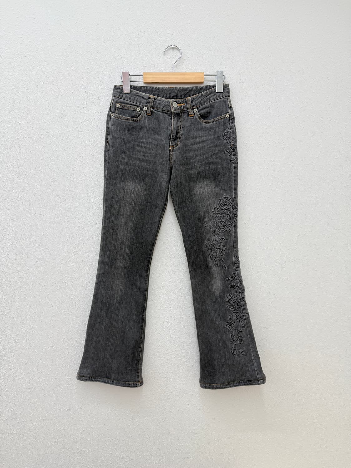 빈티지 그레이 로즈 부츠컷 팬츠 상품이미지1