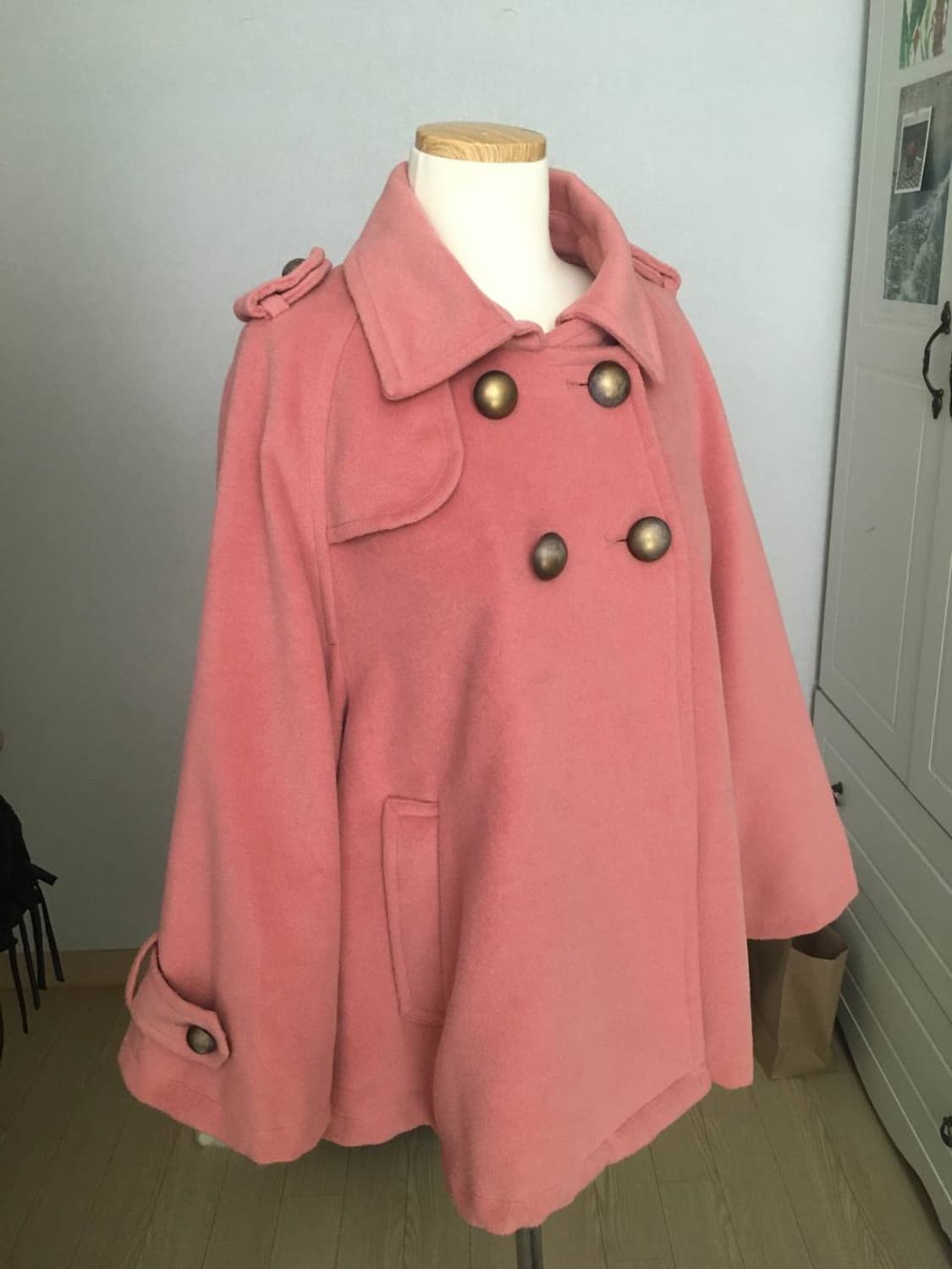 일본빈티지 핑크 케이프 숏 자켓 라떼 로걀 히메 시허니 양산형 상품이미지9