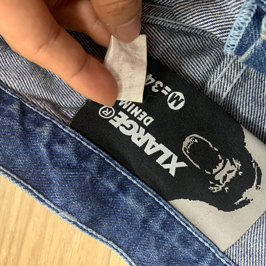 34]올드 엑스라지(XLARGE) 고릴라 라벨 미판 카펜터 데님 반바지 상품이미지3