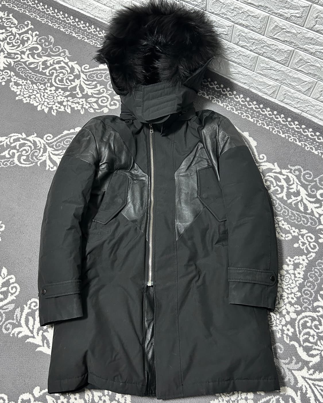 시스템 사무라이 후드 레더 패디드 자켓 상품이미지6