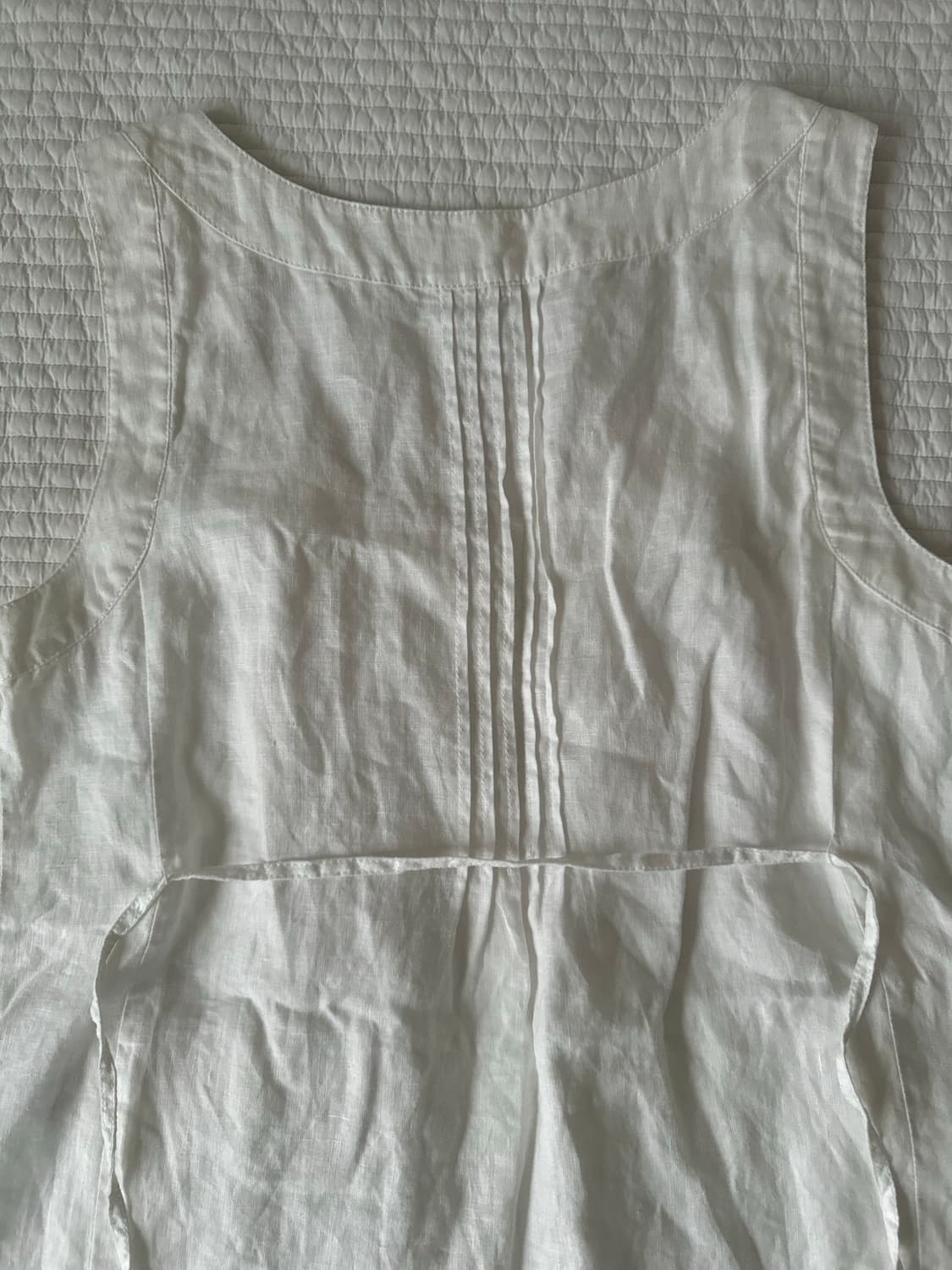 알록달록 단추 핀턱 화이트 나시 민소매 바선생 레이어드 모리걸 원피스 상품이미지9