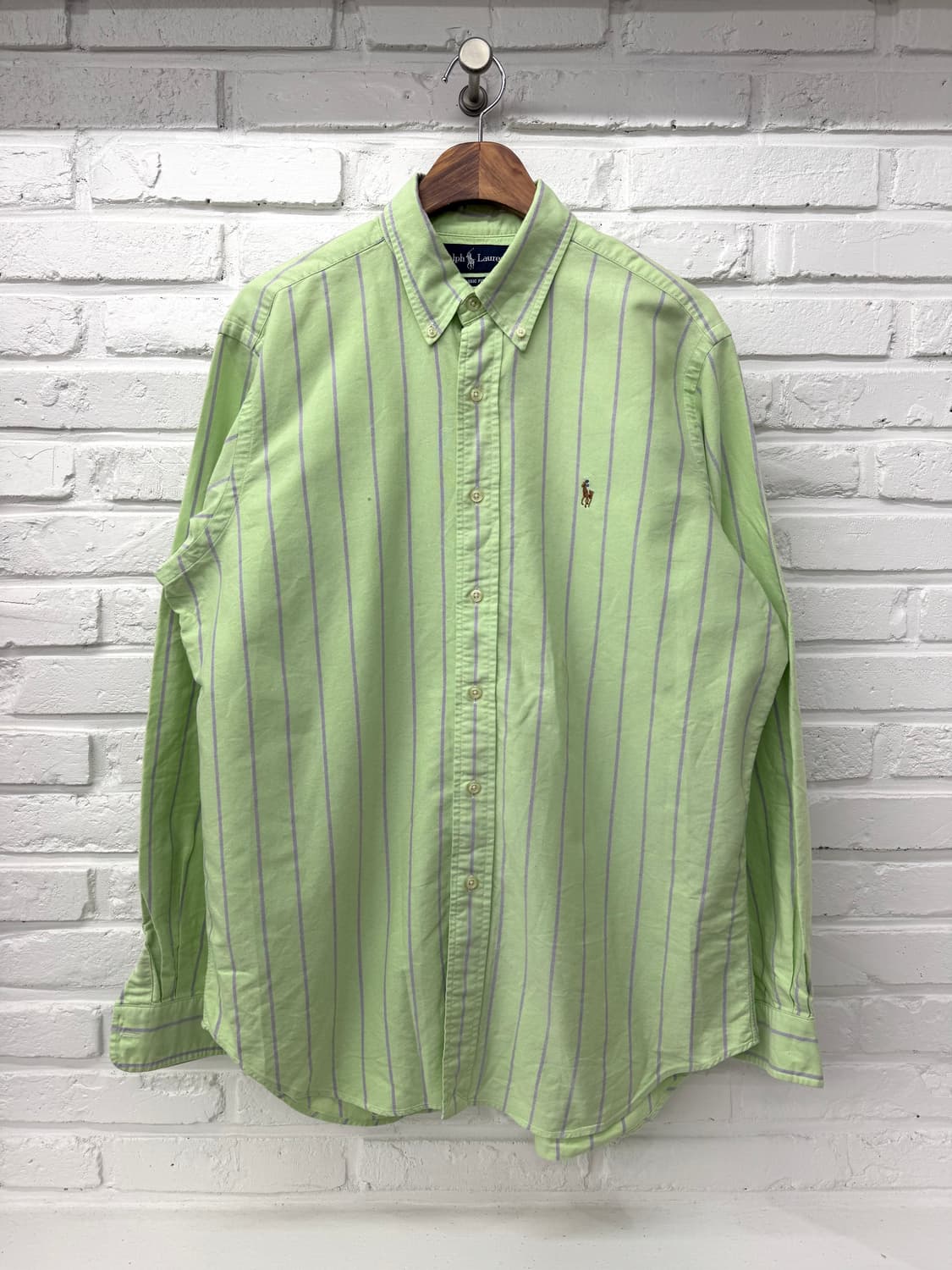 폴로 그린 퍼플 클래식핏 셔츠 상품이미지3