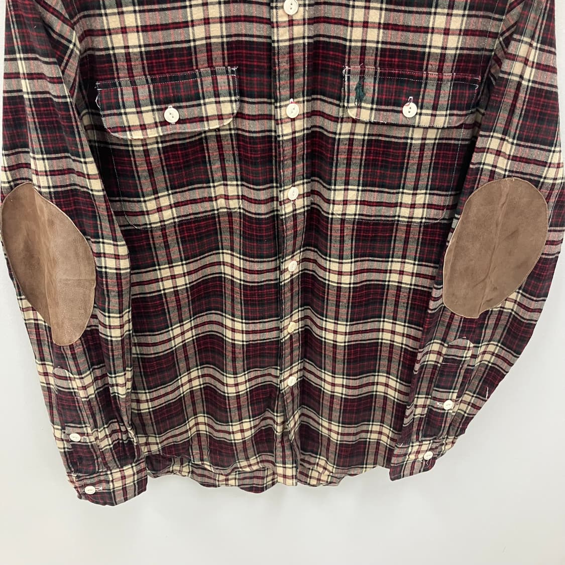 폴로 랄프로렌 엘보우 패치 체크 셔츠 S 상품이미지5