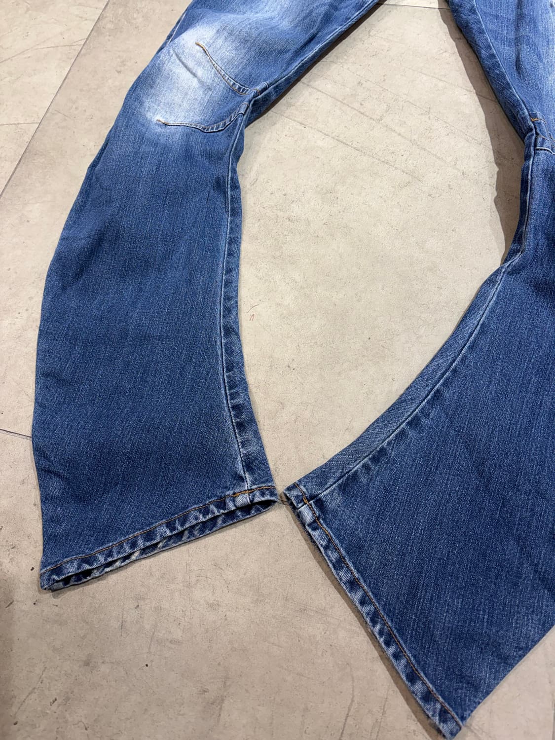 ppfm 락 펑크 패치워크 커브드 데님 팬츠 상품이미지2