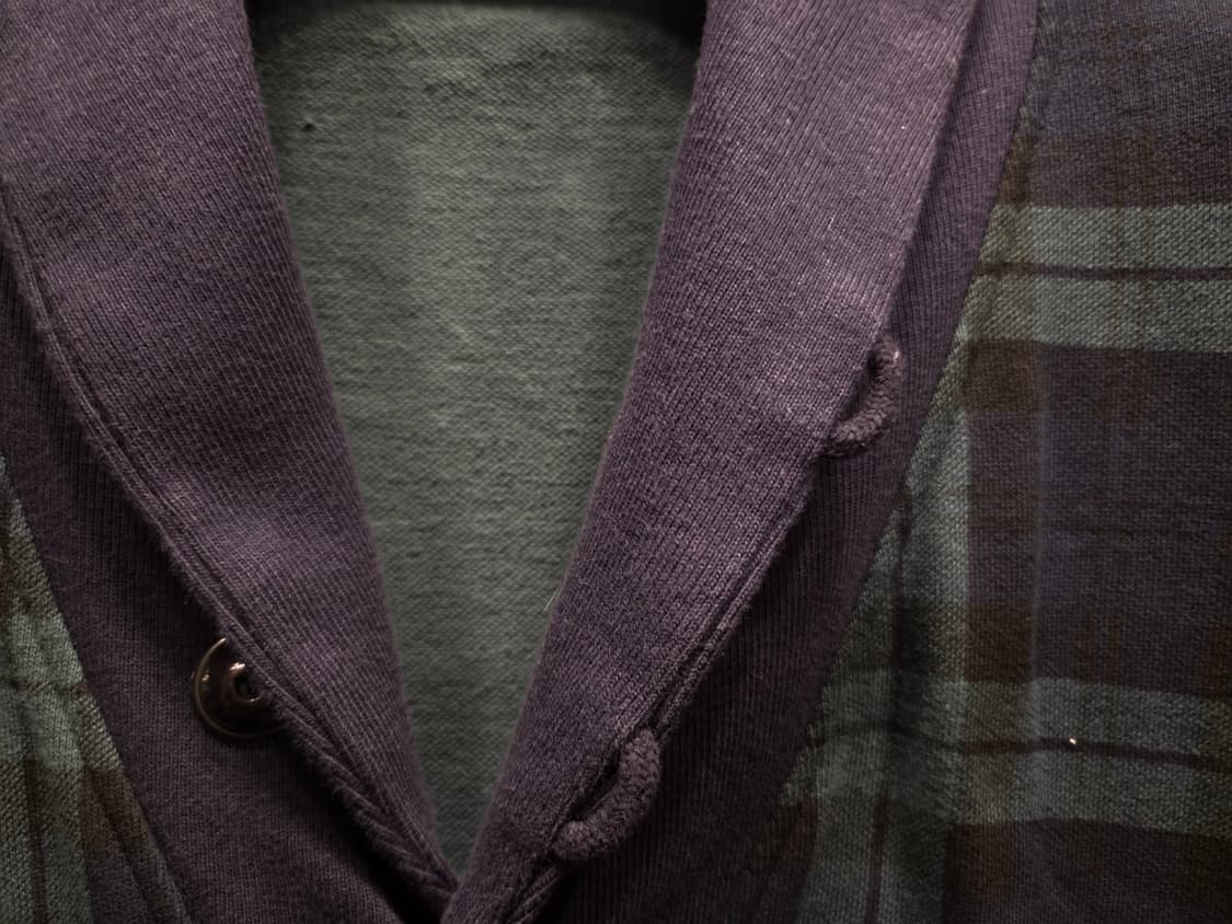 빔스 블랙와치패턴 숄칼라 카디건  상품이미지4