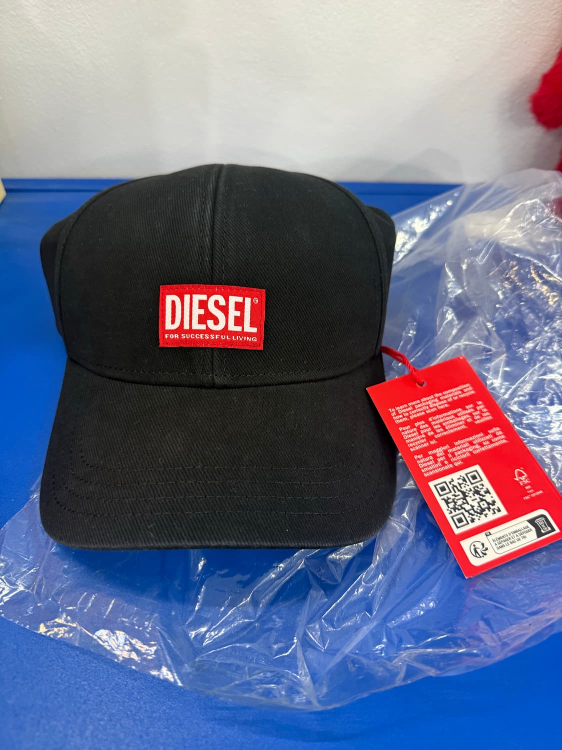 디젤 코리 자크 워시 로고 패치 베이스볼 캡 블랙 상품이미지2