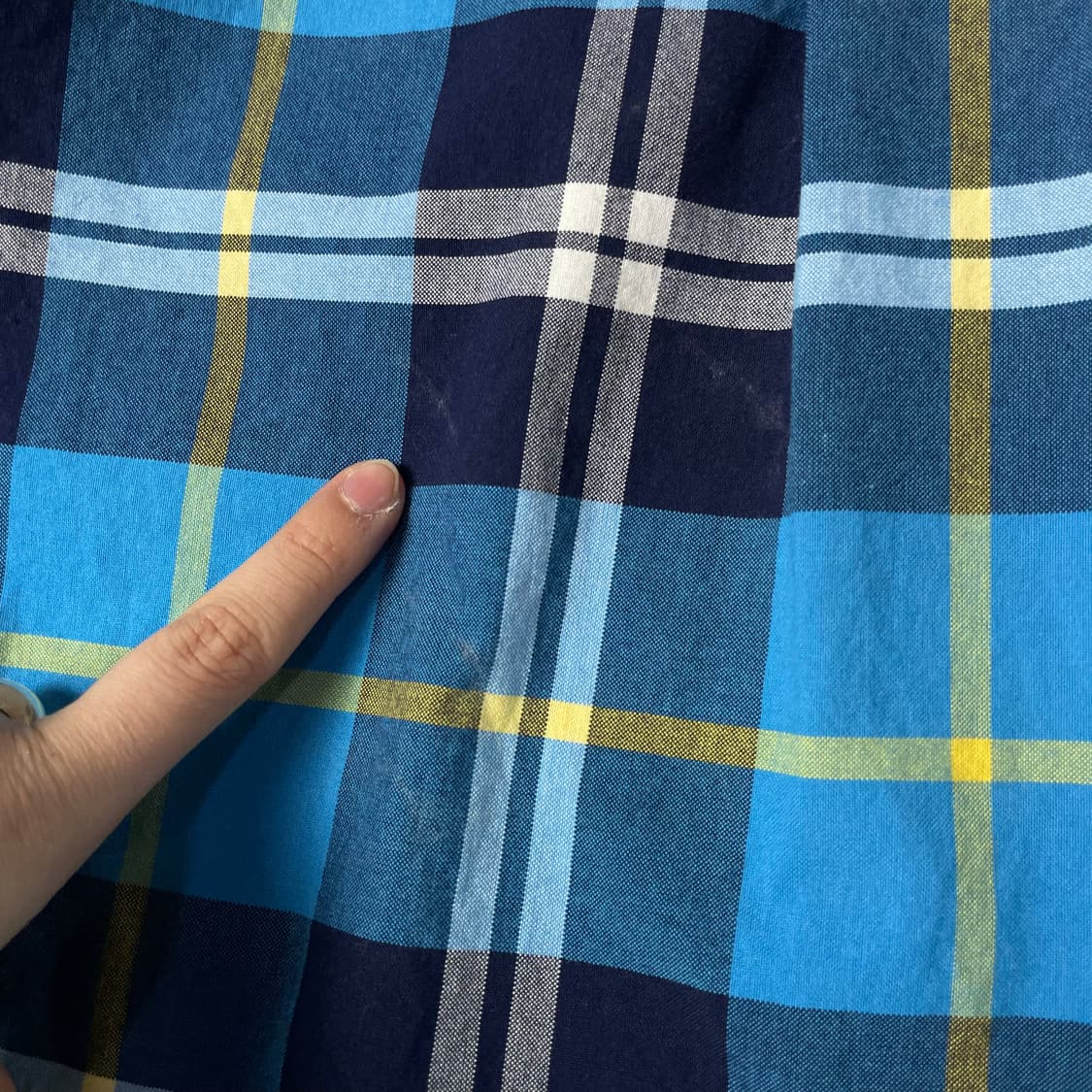 티니위니 베어로고 블루 네이비 체크 긴팔 셔츠 S 상품이미지5