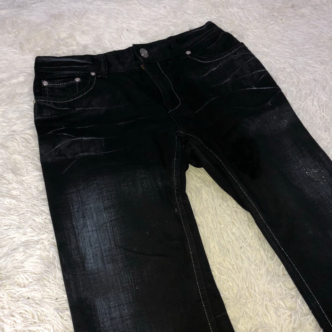 빈티지 글리터 워싱 데님 팬츠 상품이미지2