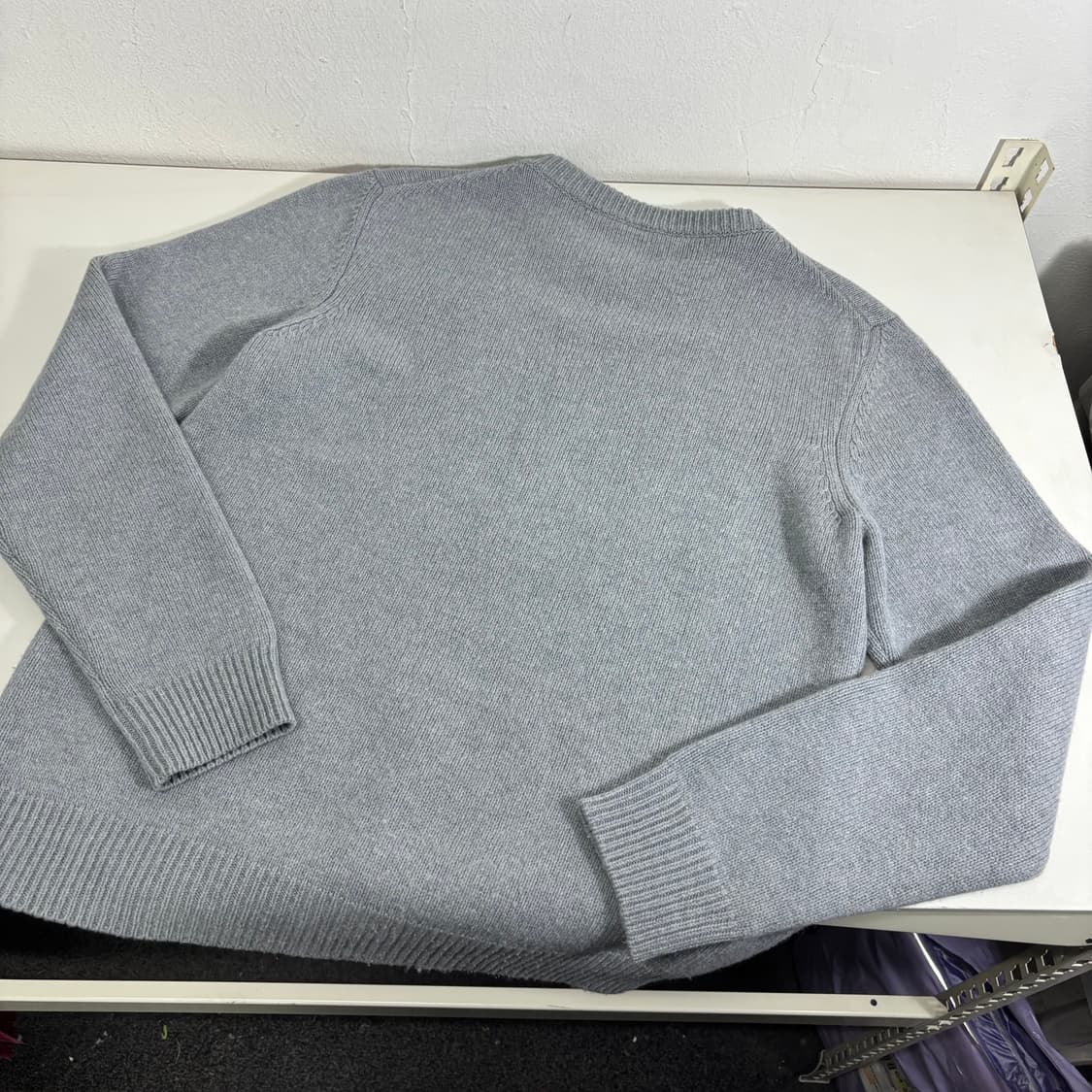 S 메종키츠네 그레이 빅폭스 헤드 램스울 니트 상품이미지4