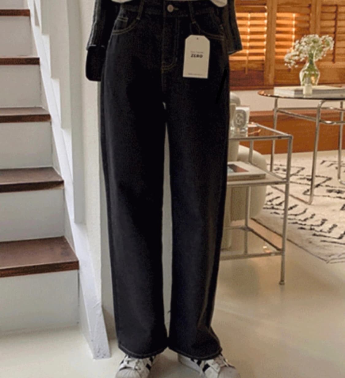 생지 와이드 데님 와이드 팬츠 바지 빈티지 상품이미지2