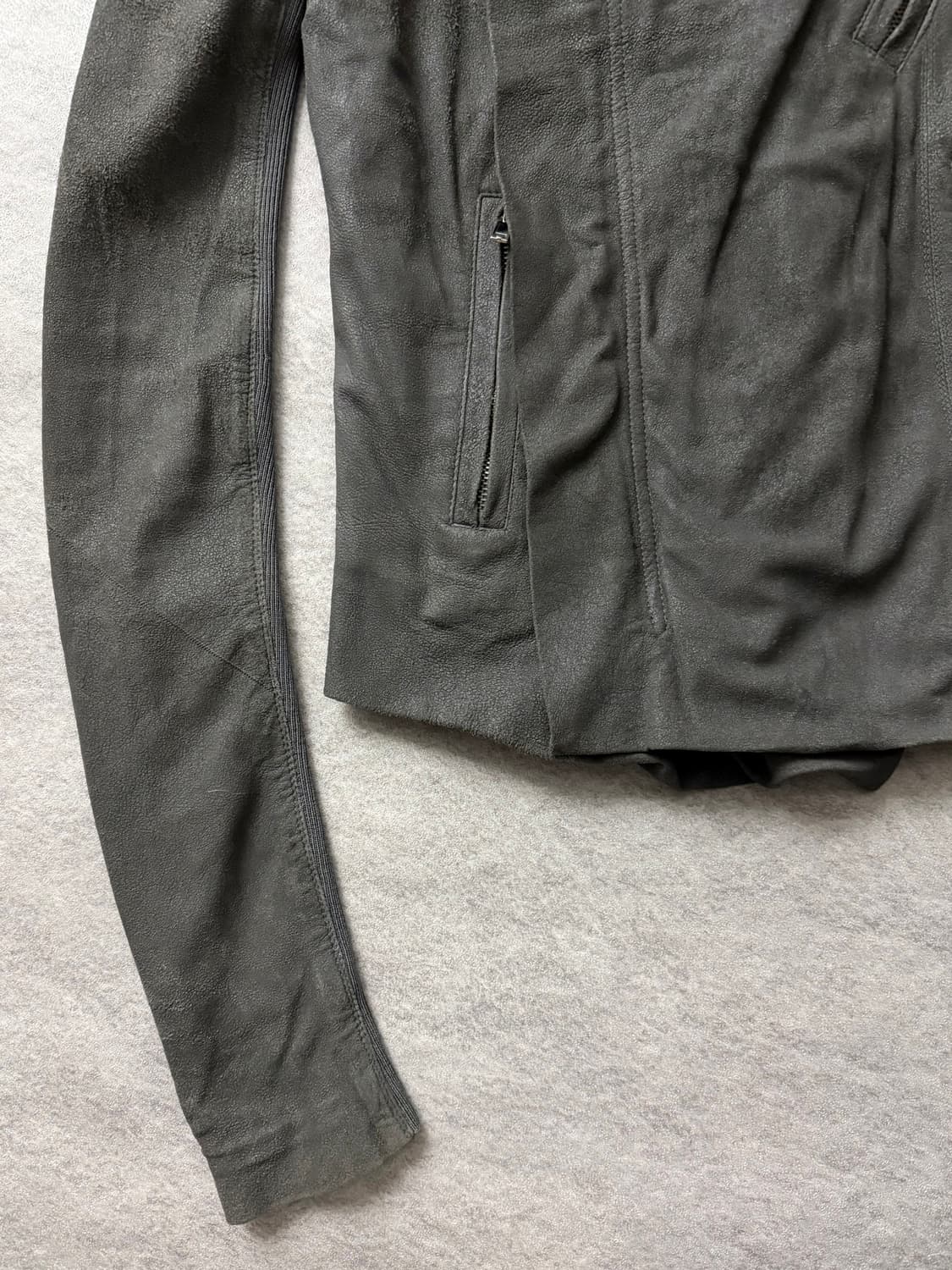 릭오웬스 하이넥 램스킨 자켓 상품이미지6