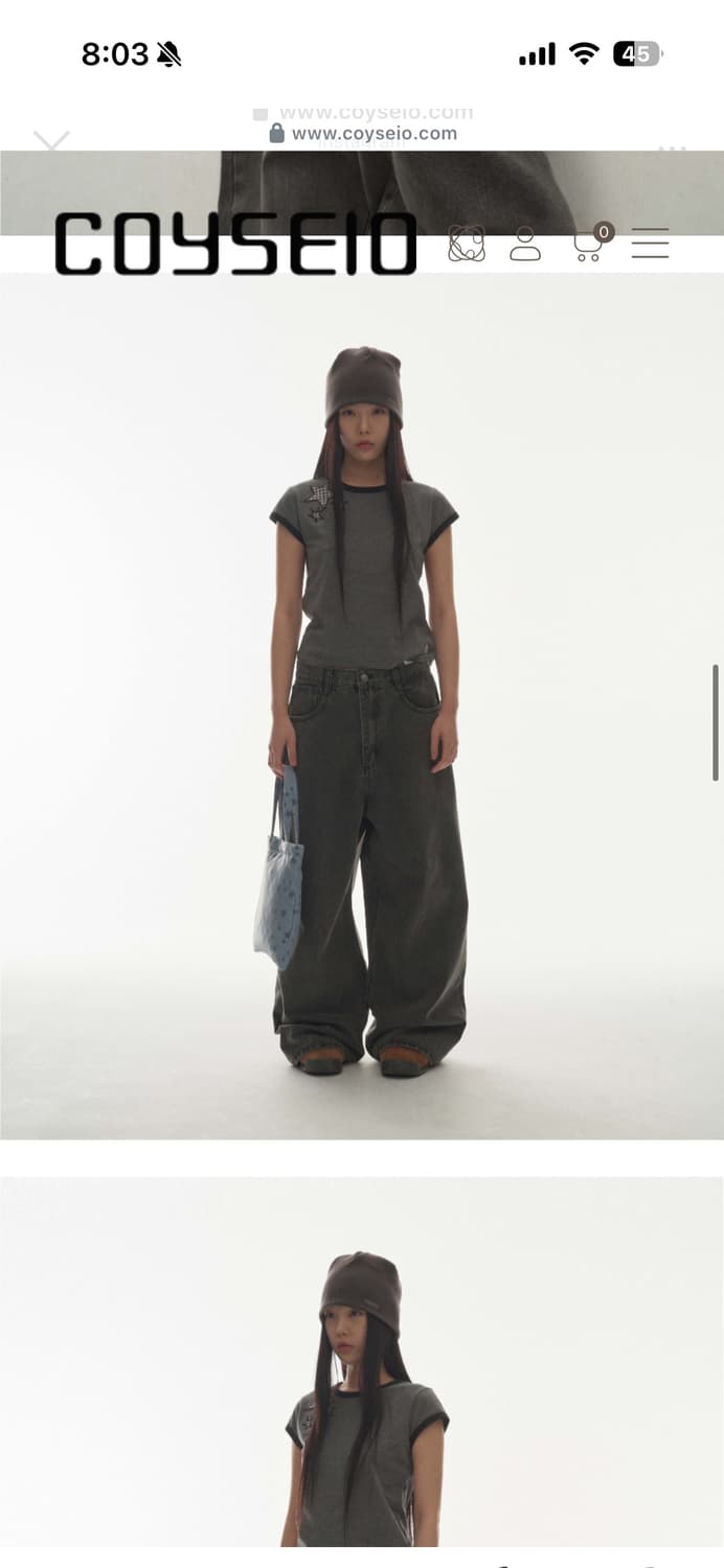 코이세이오 TRIPLE STAR RINGER TEE DARK GREY 상품이미지2