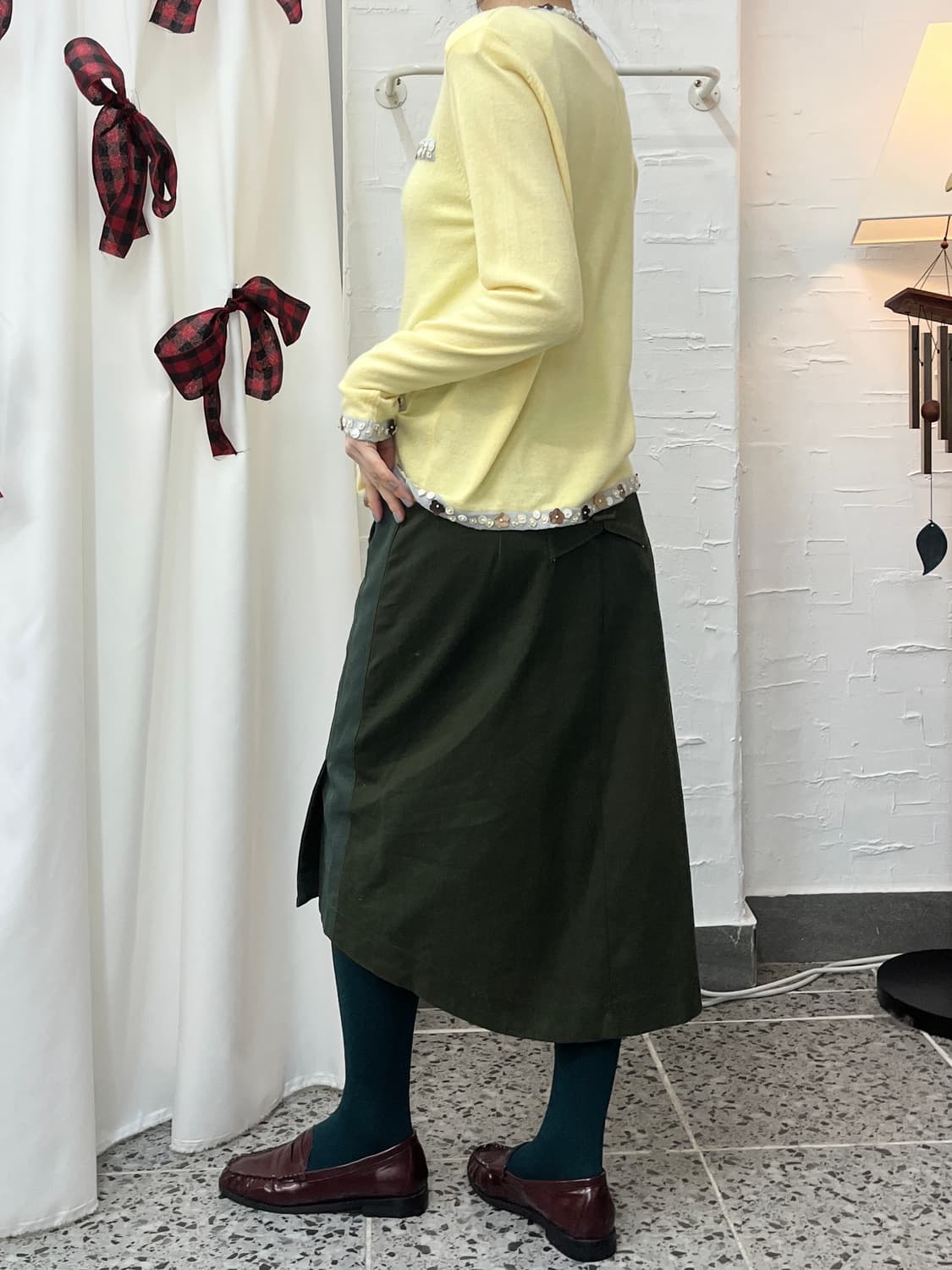 gold buttons midiskirt 상품이미지4