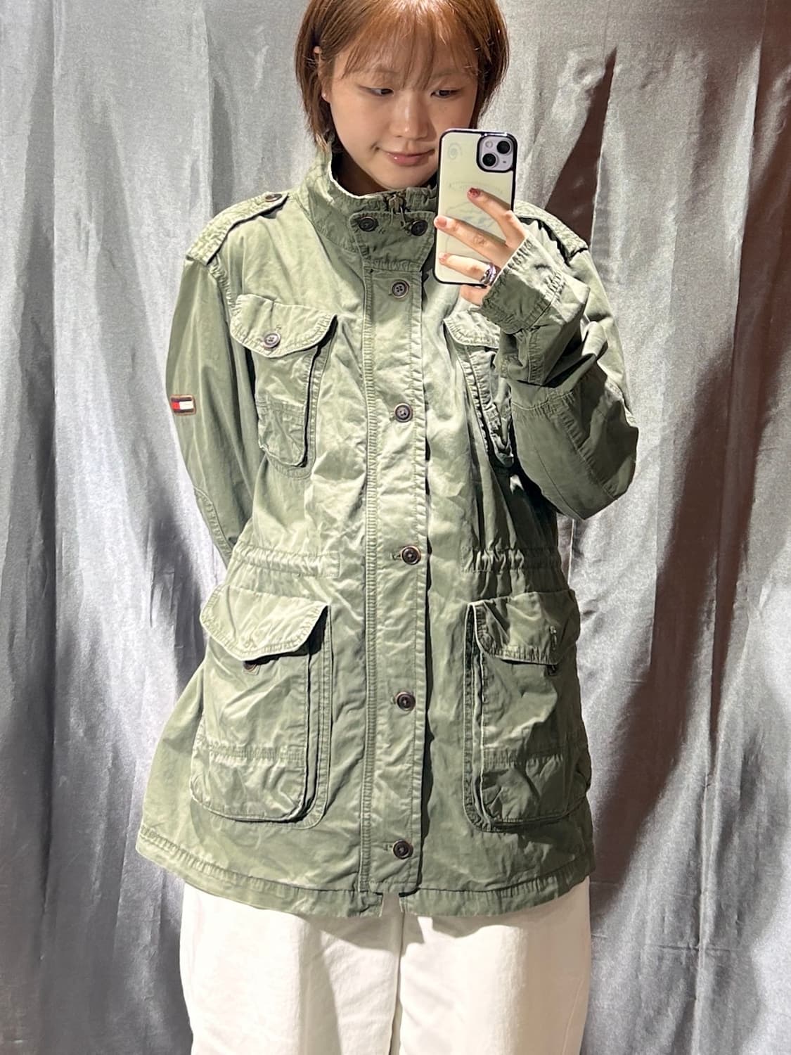 XL 타미힐피거 아메리칸 4포켓 패치로고 카키 야상 상품이미지1