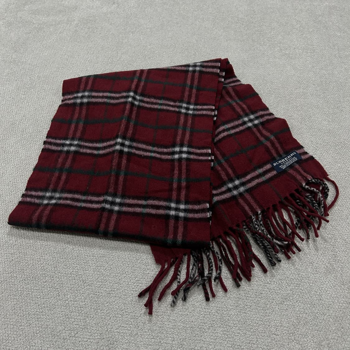 버버리 레드 체크 캐시미어 머플러 상품이미지1