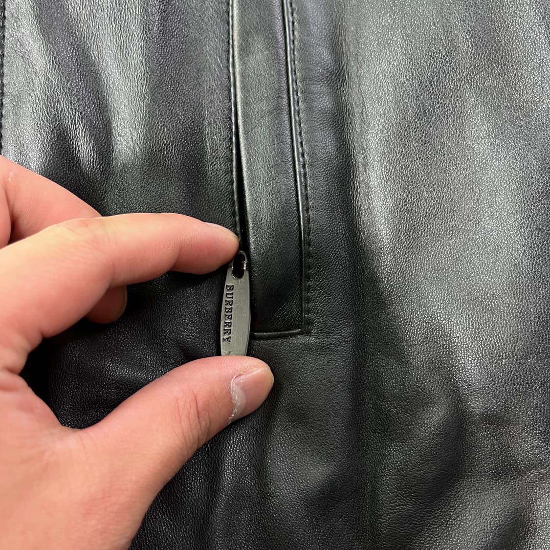 W 100 버버리 90s 램스킨 가죽 자켓 상품이미지3