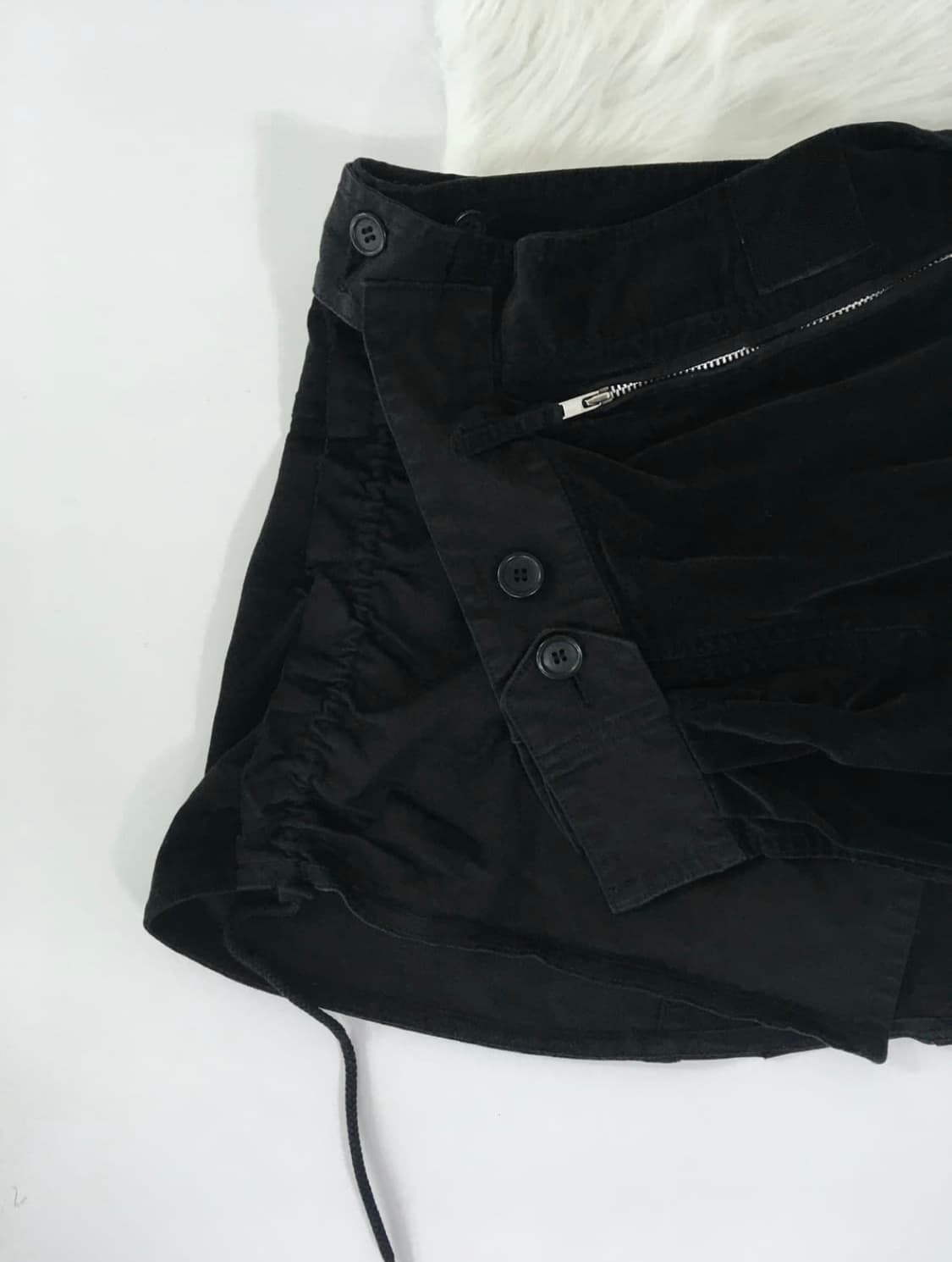 고무 프릴 패치 랩 스커트 상품이미지3