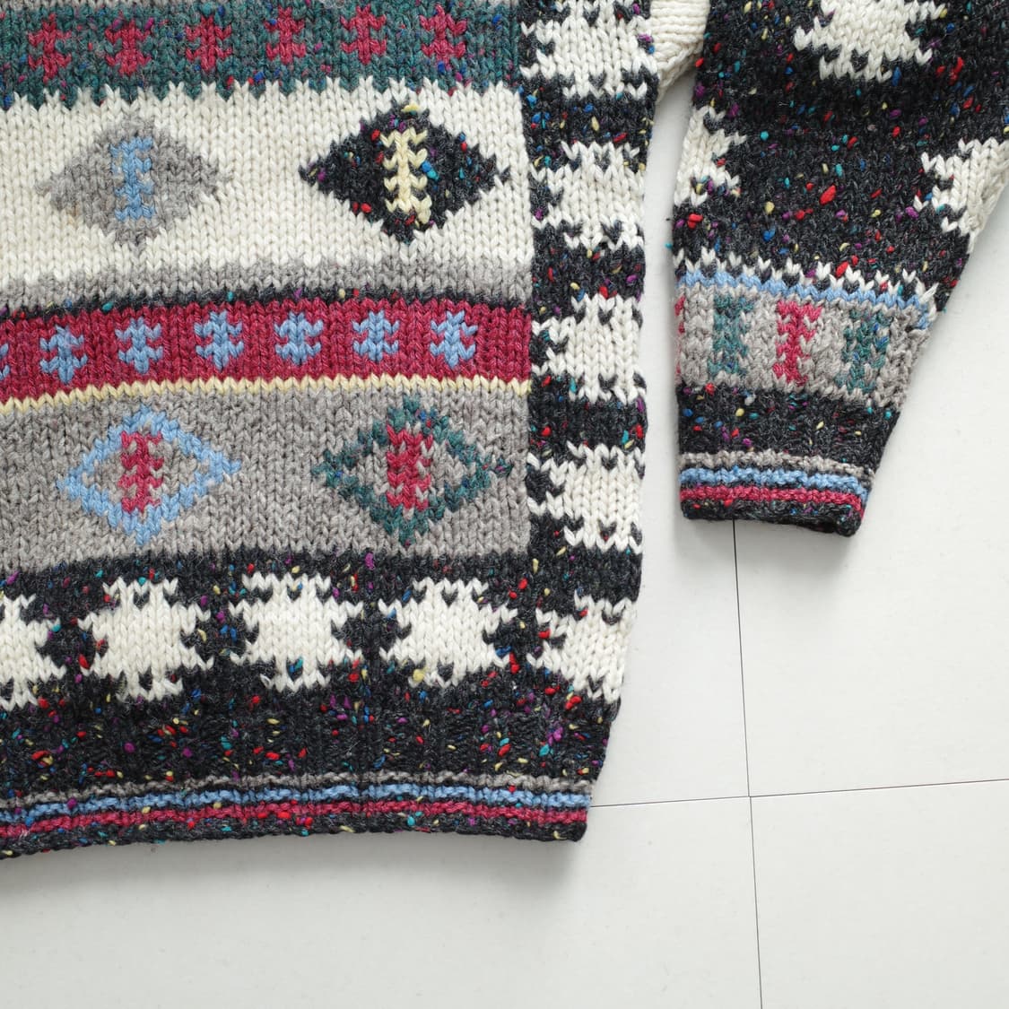 울리치 에스닉/지오메트릭 패턴 100% 울 니트 스웨터 상품이미지4