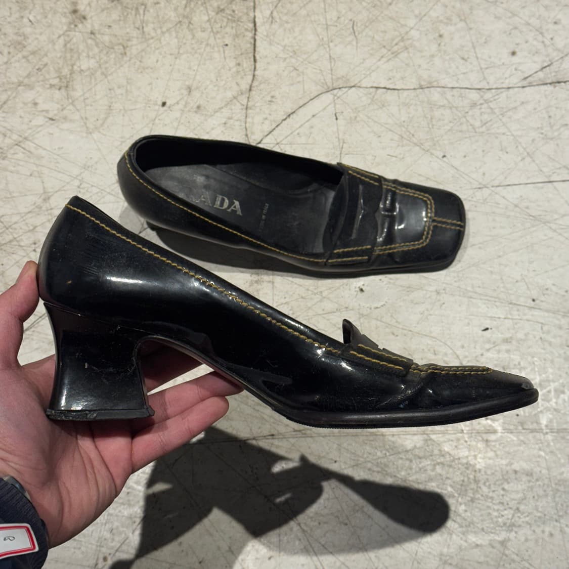 PRADA 프라다 페니 로퍼 힐 36.5 (235) 올드머니 상품이미지5