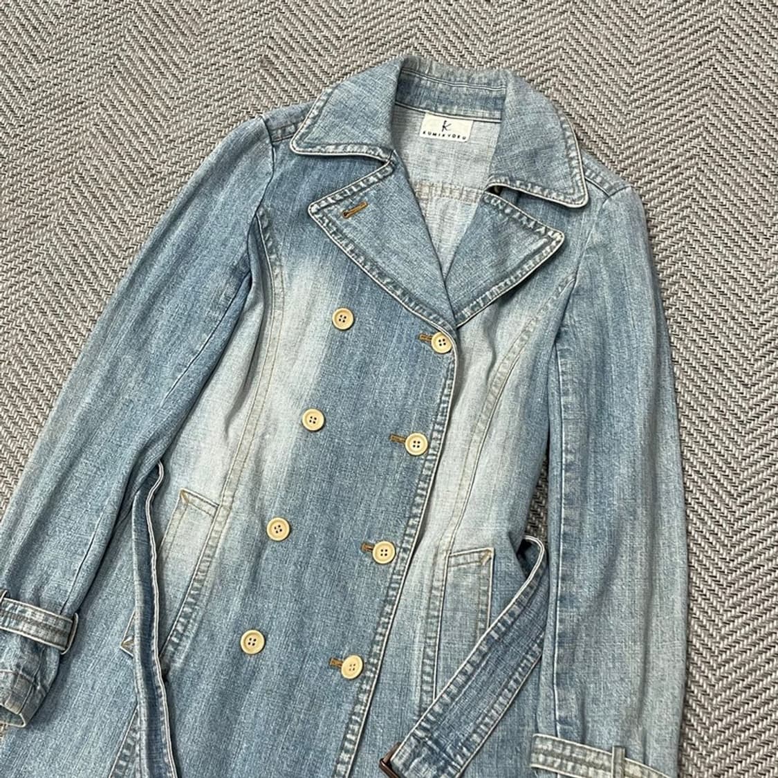 쿠미쿄쿠 더블버튼 데님코트  v0083 상품이미지3
