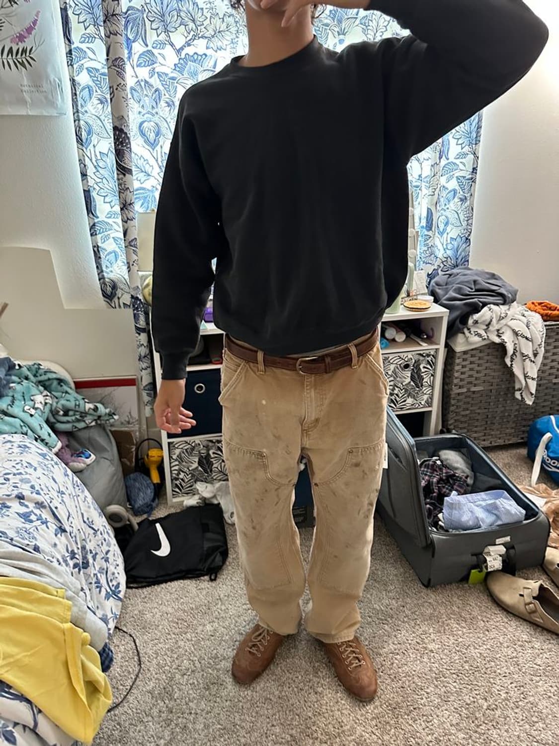 칼하트 브라운 더블니 카펜터 팬츠 B01BRN 상품이미지2