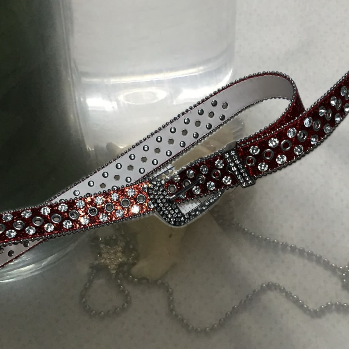 갸루 빈티지 y2k 큐빅 벨트 상품이미지2