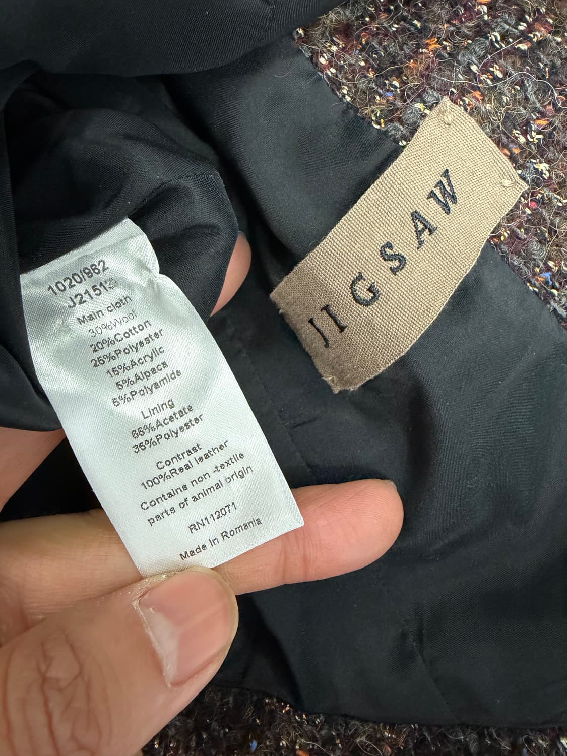 정품) JIGSAW 직쏘 여성 트위드자켓 10(55) 상품이미지8