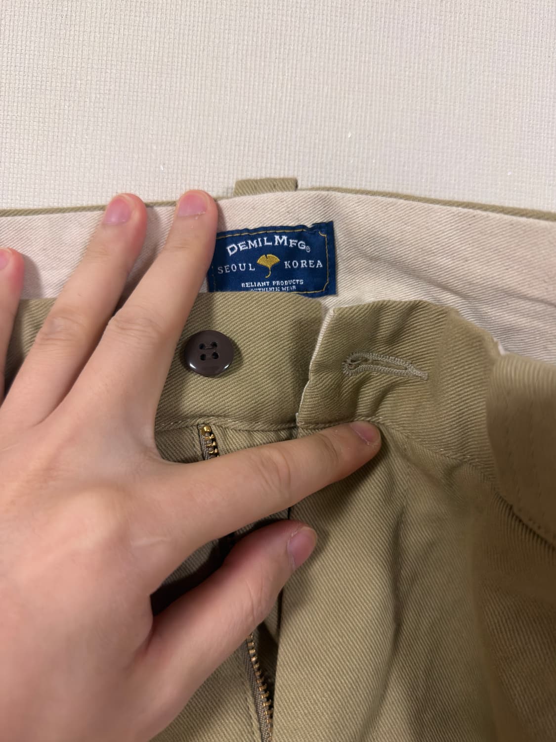 데밀 LOT.032 치노 트라우저 카키 32사이즈 상품이미지2