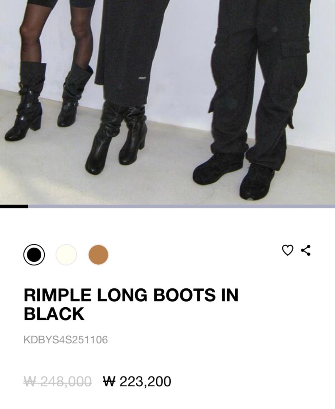 다이닛 부츠 DEINET RIMPLE LONG BOOTS IN BLACK 상품이미지6