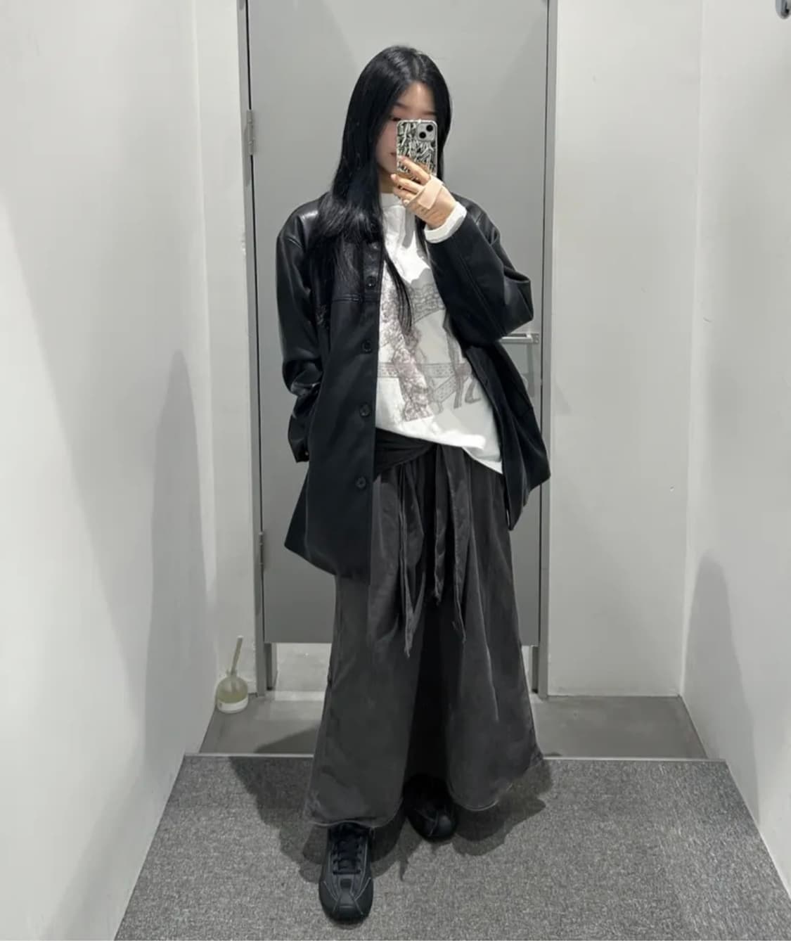 인사일런스 노티드 맥시 저지 스커트 상품이미지6