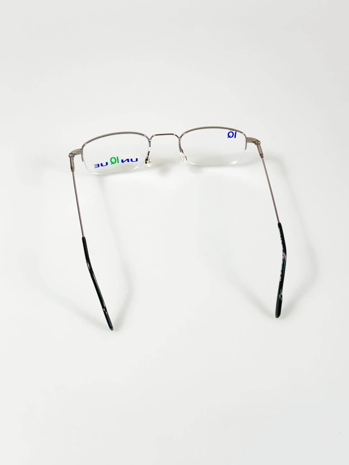UNIQUE 다크실버 메탈 반무테 스퀘어 빈티지 안경 상품이미지5