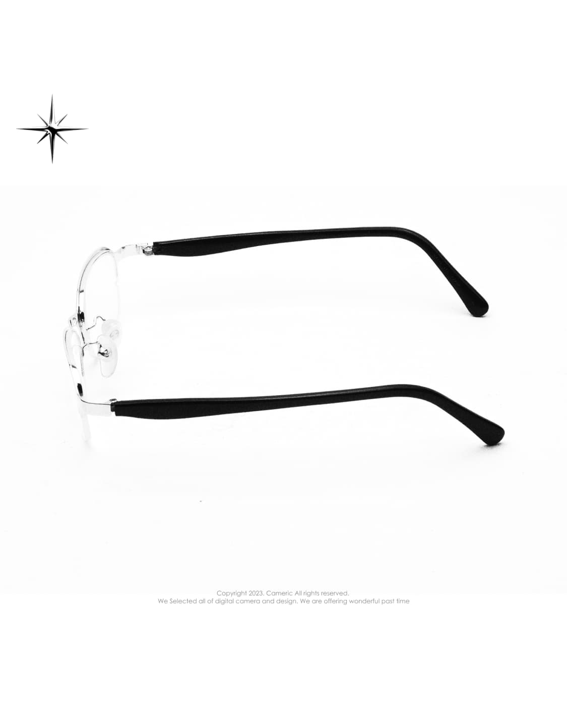 (made in japan)Havis👓 긱시크 실버 반무테 빈티지 안경 상품이미지4