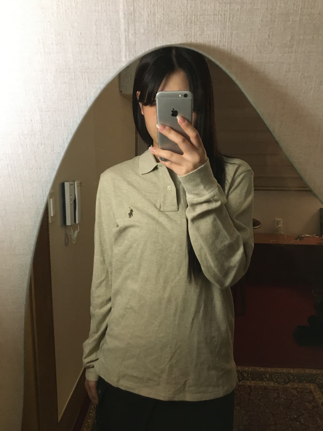 폴로 랄프로렌 베이지 긴팔 PK 티셔츠 상품이미지3