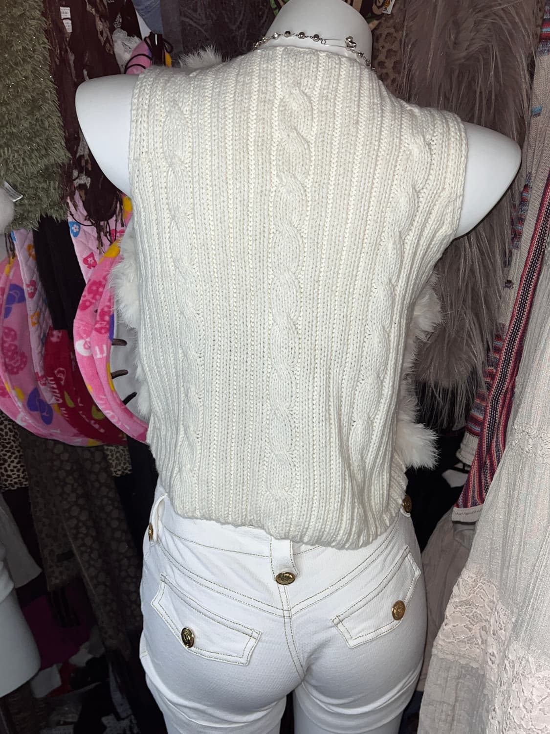 y2k 갸루 퍼 니트 베스트 집업 상품이미지4