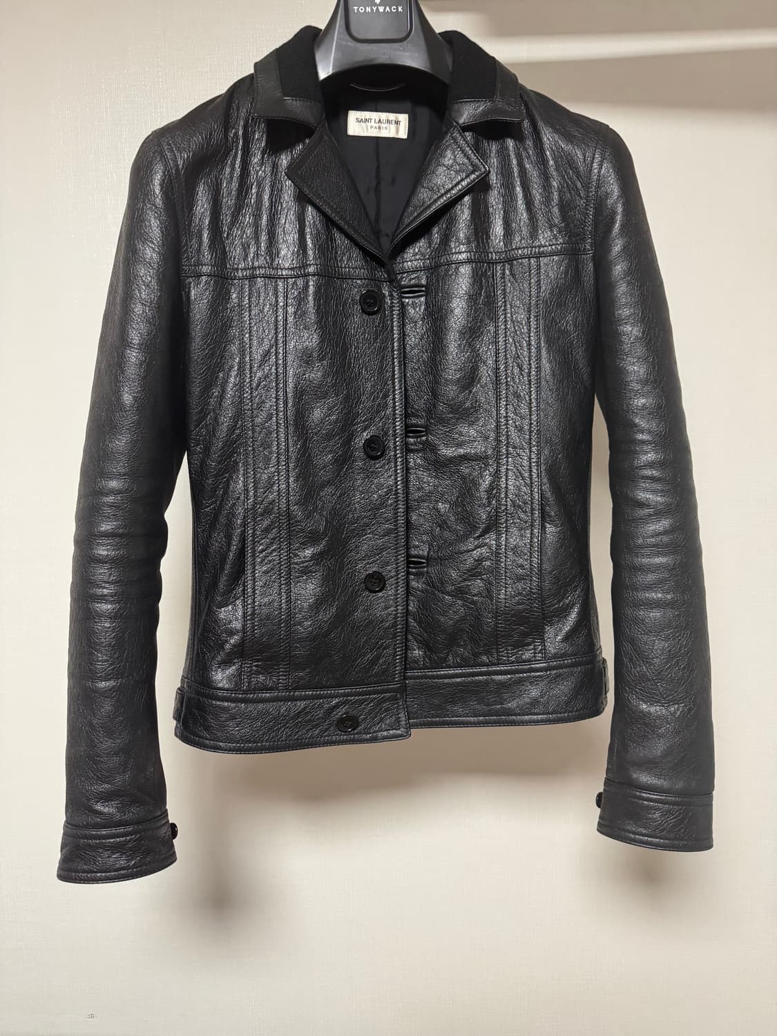 생로랑 14FW 에디 레더 트래퍼 자켓 44사이즈 상품이미지2