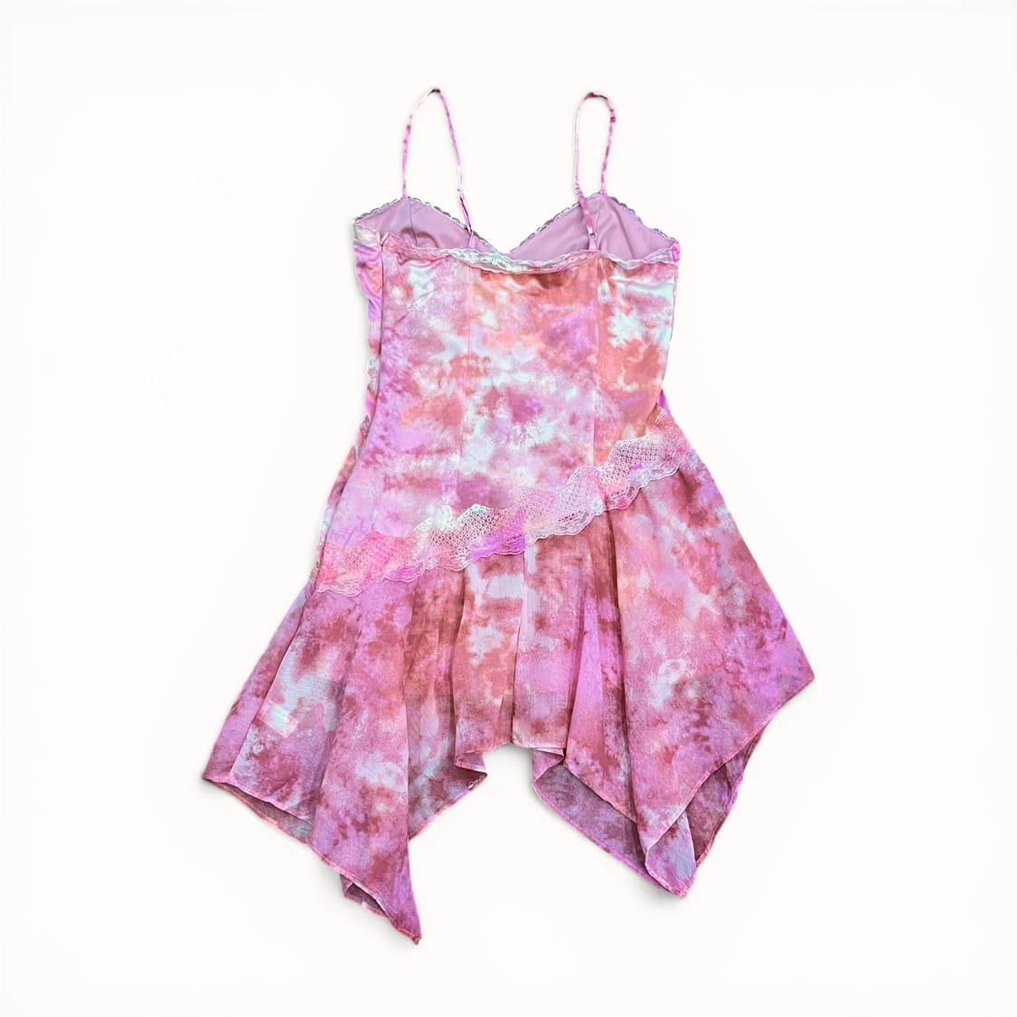 Pink Print Unbalance Slip Dress 상품이미지2