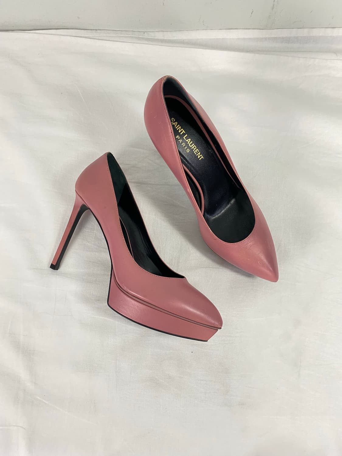 생로랑 핑크 레더 펌프스 힐 37 1/2  상품이미지1