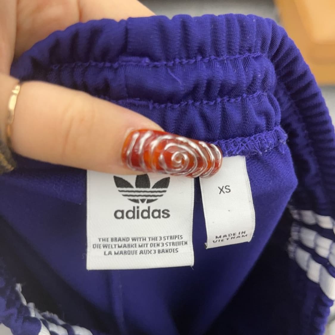 아디다스 Y2K 대장급 딥퍼플 삼선 트랙팬츠 XS C09482 상품이미지5