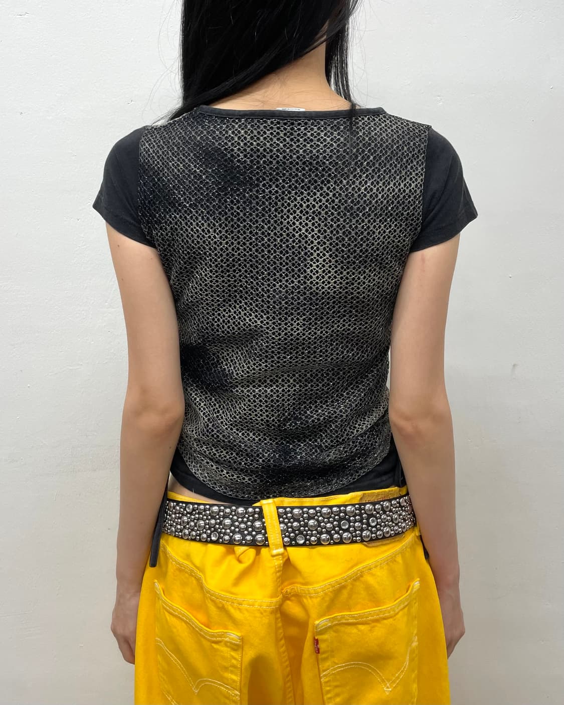 H.K.S Glossy Mash Shirring T-shirt 상품이미지7