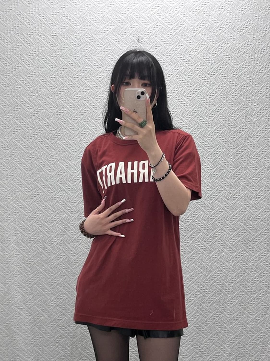 칼하트 빈티지 레트로 버건디레드 스펠아웃 반팔티 S C12266 상품이미지2