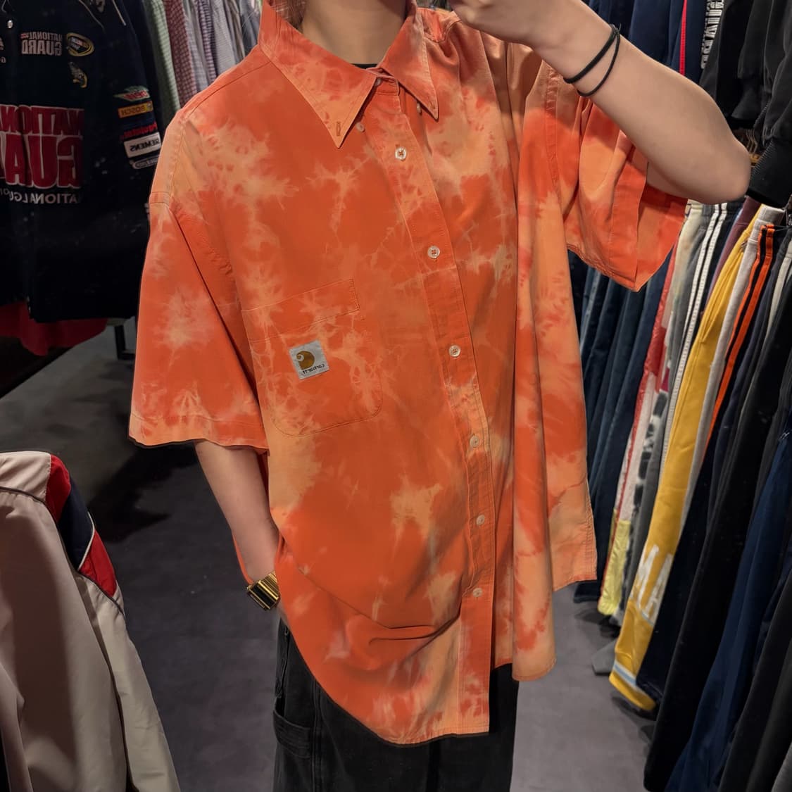 [IM]Carhartt 칼하트 타이다이 반팔 셔츠 오렌지 상품이미지2