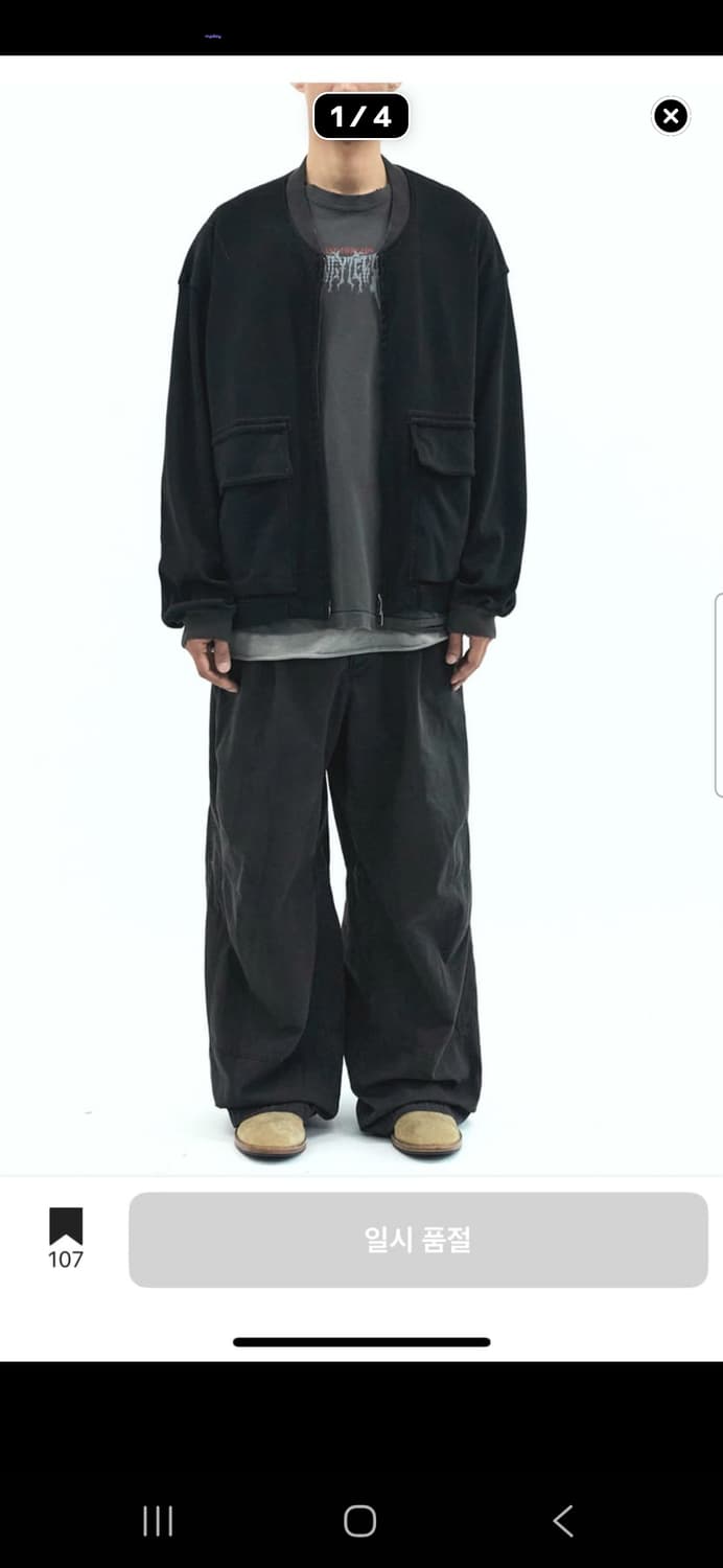 폴리테루 워시드 자켓 블랙 3사이즈 상품이미지1