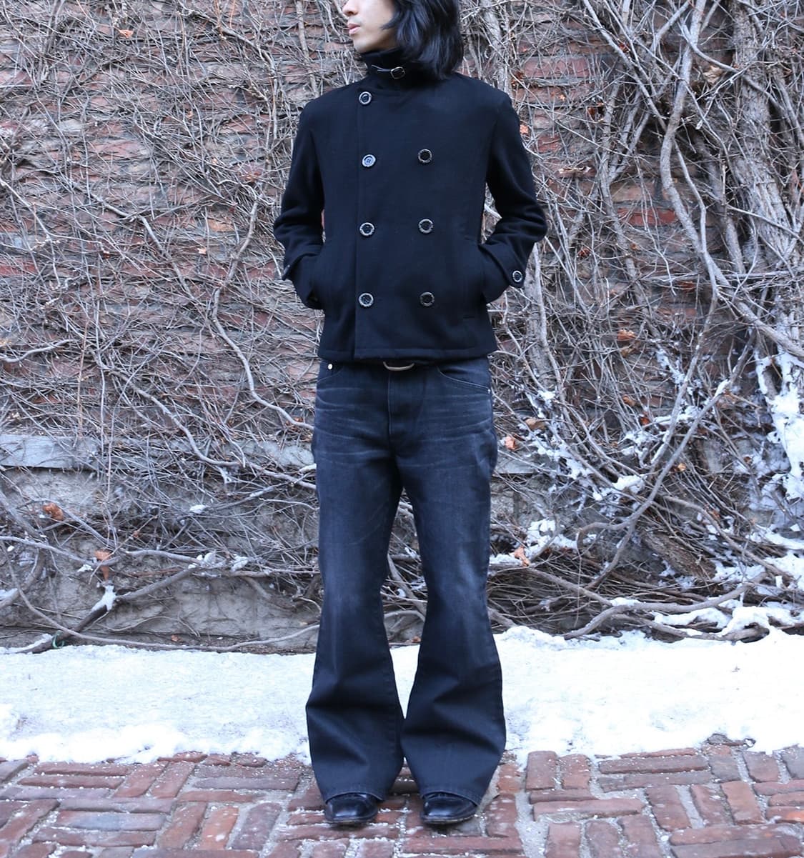 존 로렌스 설리반 블랙 부츠컷 데님 팬츠  상품이미지1