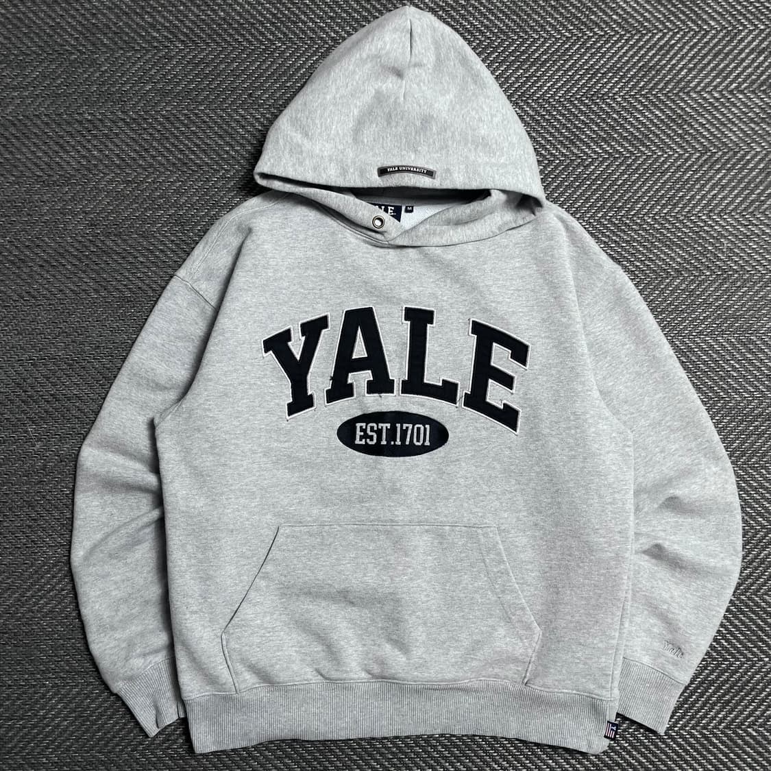예일 아치로고 그레이 후드 티셔츠o 5390 상품이미지1