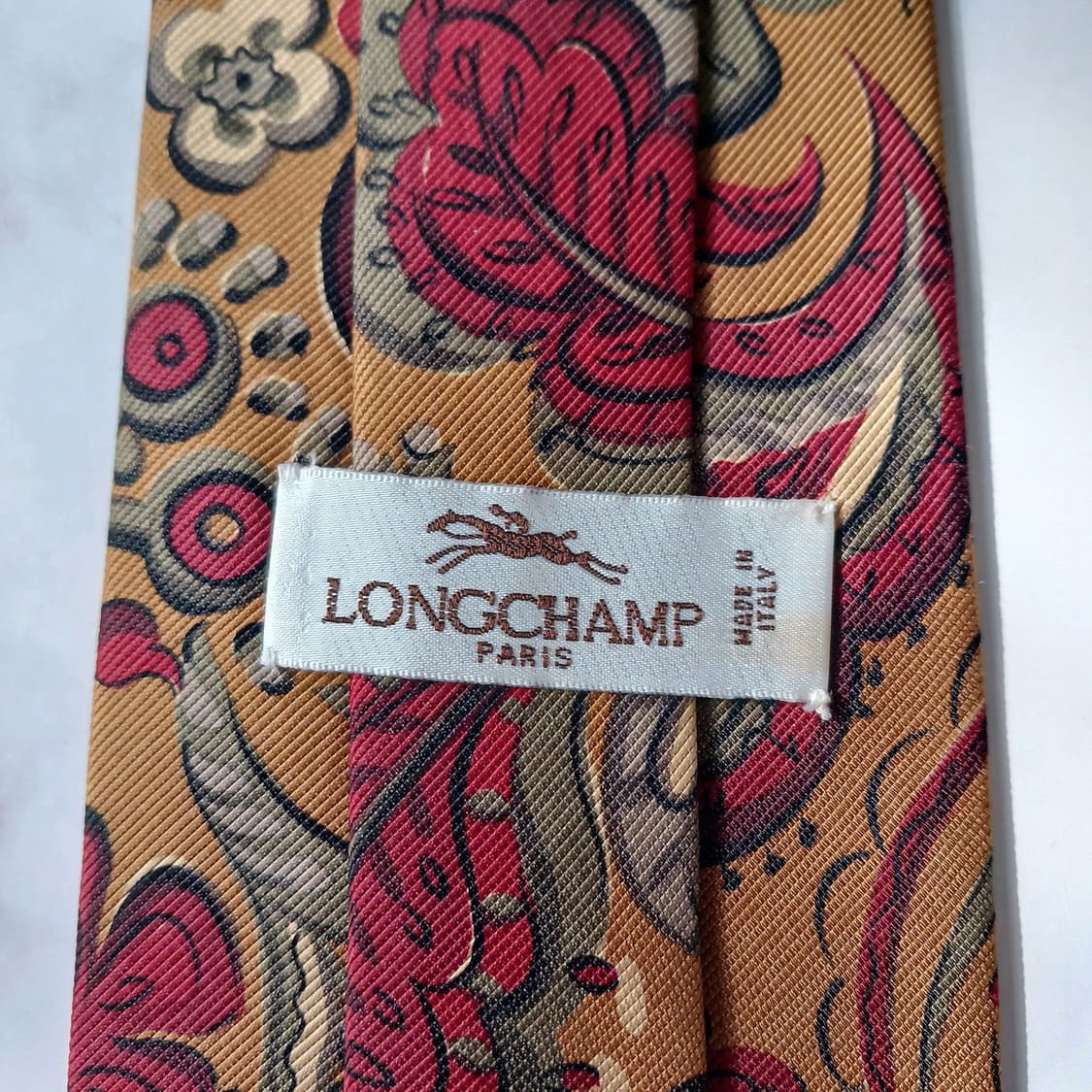 롱샴 실크 브라운 페이즐리 패턴 넥타이 9.2cm A+등급 E768
 상품이미지7