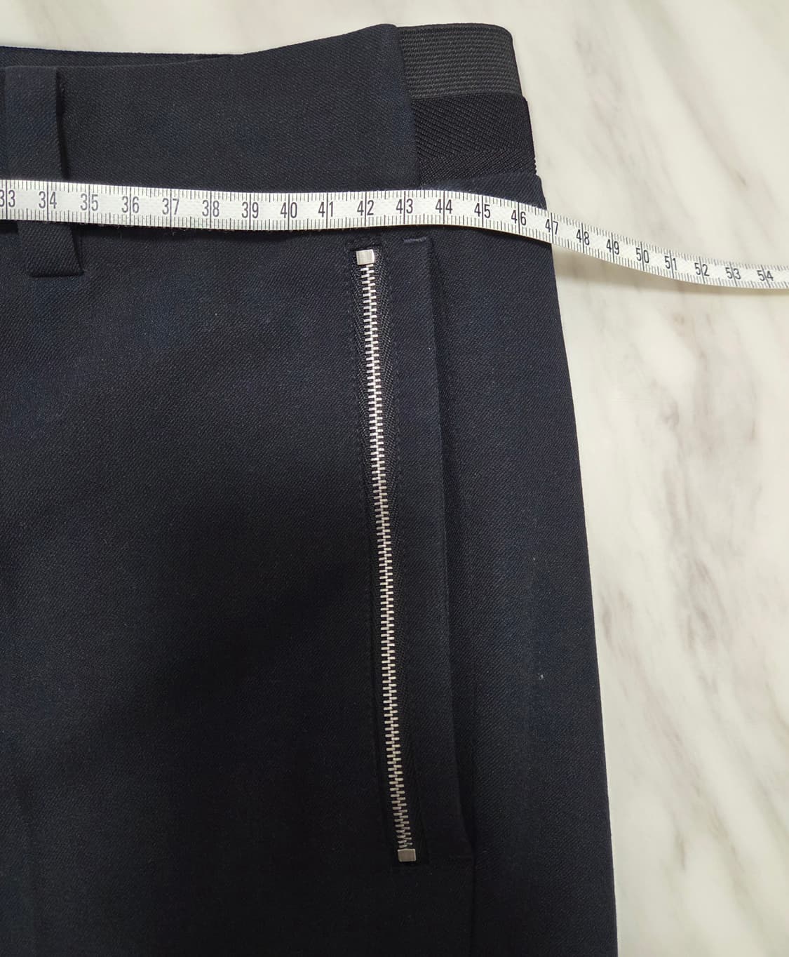 시스템옴므 지퍼 디테일 네이비 밴딩 슬랙스 상품이미지6