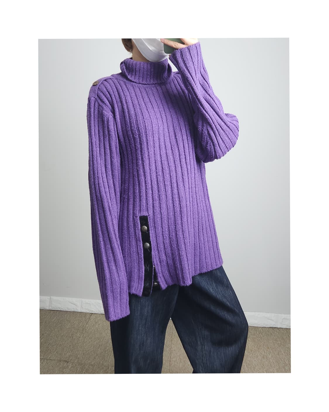 골지 트임 롱 니트 상품이미지1