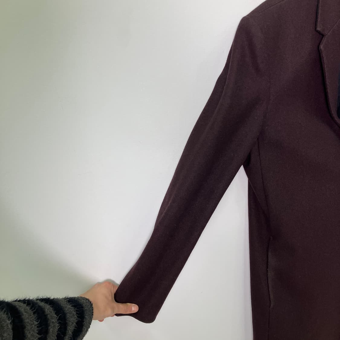 코스 버건디 울 싱글 롱코트 46 상품이미지4