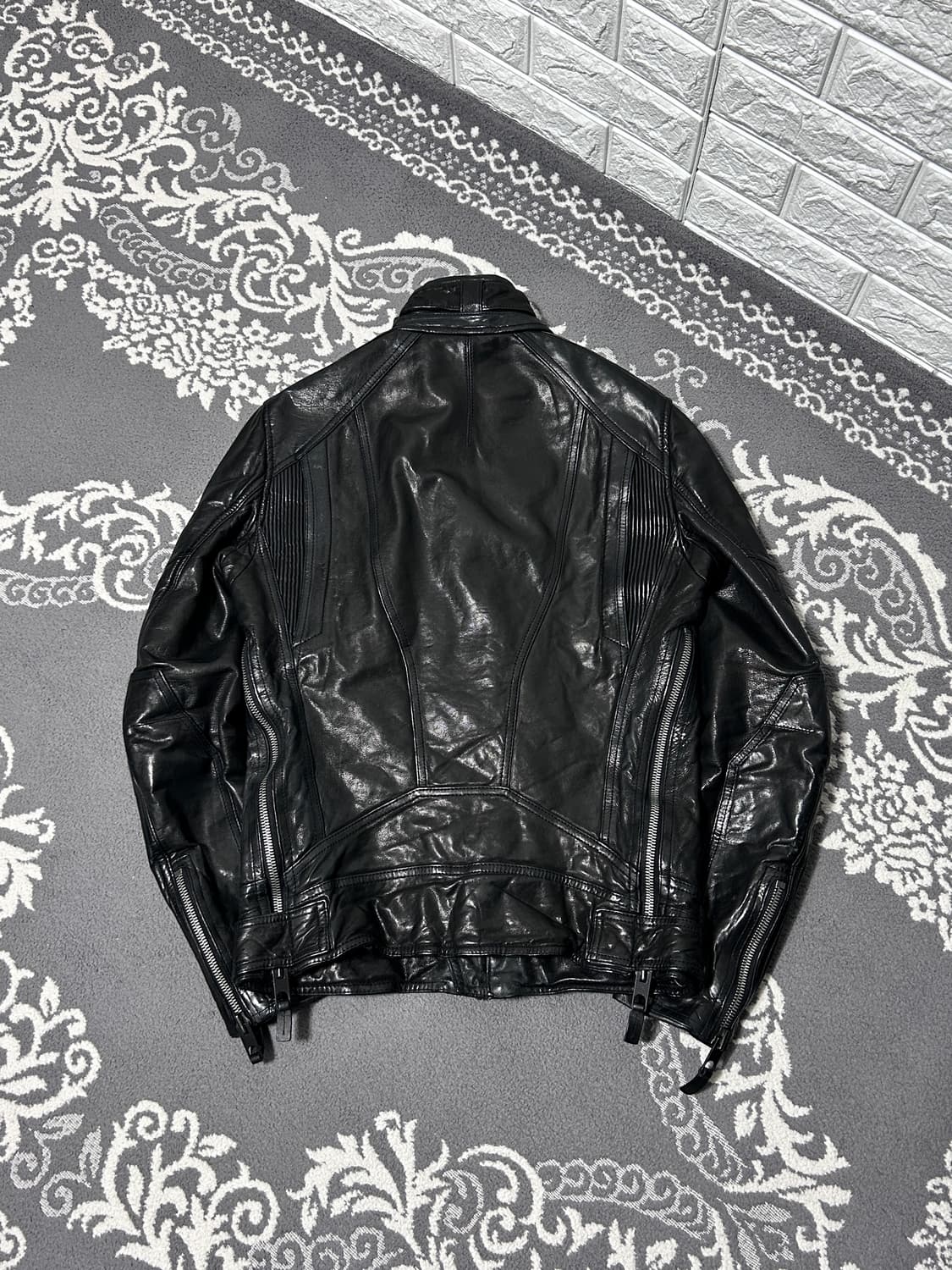 타임 옴므 엘라스틱 레이어드 클로징 래더 자켓 상품이미지10